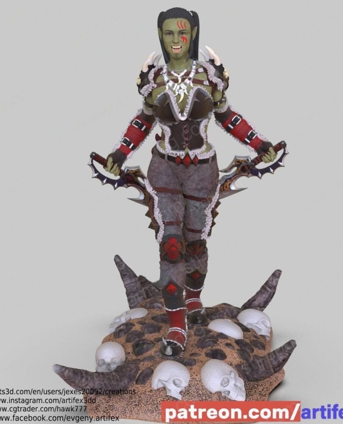 魔兽世界 (World of Warcraft) 半兽人迦罗娜 (Garona) 3D打印图纸